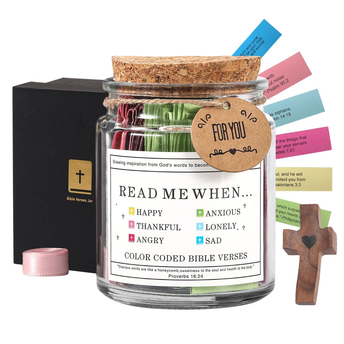 Bible Verse Jar - Christian Gifts for Women and Men, Inspirational Prayer Jar for Birthdays, Graduations, Mother's Day Avelisse