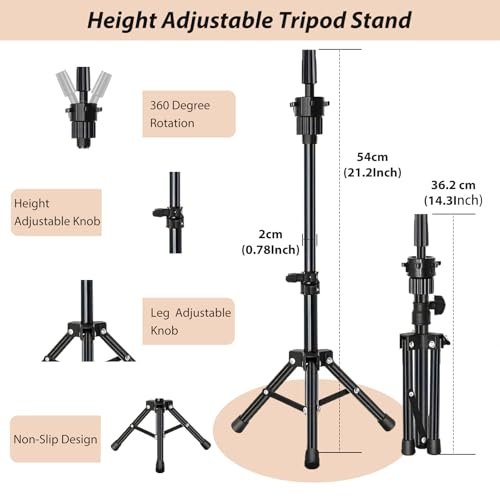 ZOMOI Wig Stand with Head – 22 Inch Canvas Mannequin Head with Stand for Wigs Display & Making, Includes Wig Caps, T Pins, Brush Avelisse