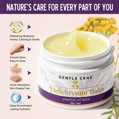 SKSOYT Helichrysum Balm – Moisturizing Essential Oil Salve with Beeswax & Almond Oil for Dry Skin, Stretch Marks, Scars, 1.76 oz