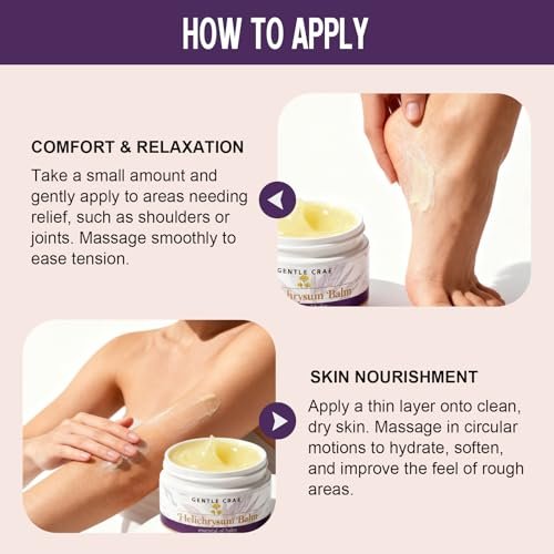 SKSOYT Helichrysum Balm – Moisturizing Essential Oil Salve with Beeswax & Almond Oil for Dry Skin, Stretch Marks, Scars, 1.76 oz - görsel 6