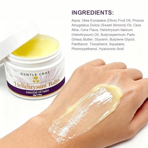 SKSOYT Helichrysum Balm – Moisturizing Essential Oil Salve with Beeswax & Almond Oil for Dry Skin, Stretch Marks, Scars, 1.76 oz - görsel 14