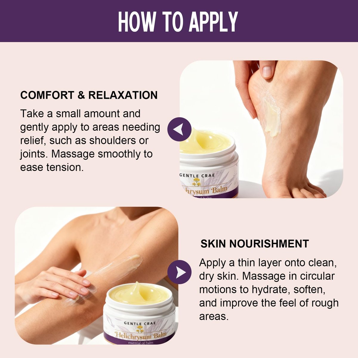 SKSOYT Helichrysum Balm – Moisturizing Essential Oil Salve with Beeswax & Almond Oil for Dry Skin, Stretch Marks, Scars, 1.76 oz - görsel 5