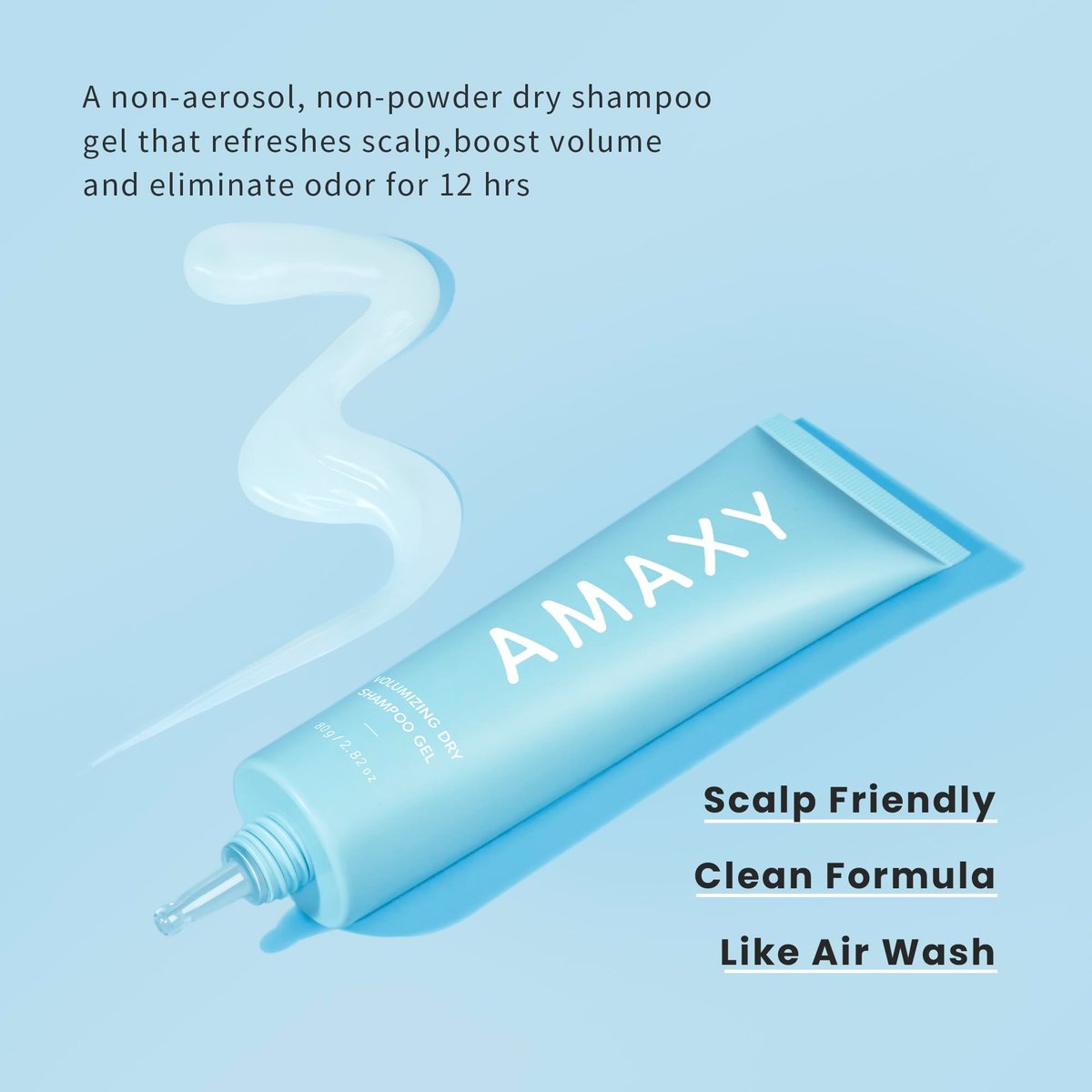 AMAXY Wet Dry Shampoo Gel – Instant Freshness & Volume, Oil Absorption, Non-Aerosol, Powder-Free, Scalp-Friendly Cleansing with Natural Ingredients Avelisse