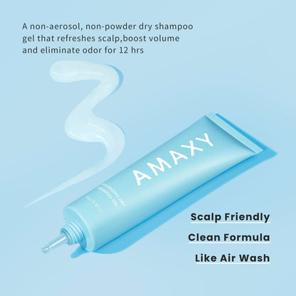 AMAXY Wet Dry Shampoo Gel – Instant Freshness & Volume, Oil Absorption, Non-Aerosol, Powder-Free, Scalp-Friendly Cleansing with Natural Ingredients Avelisse