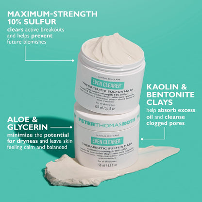 Peter Thomas Roth Even Clearer Therapeutic Sulfur Mask for Pores and Oil Control - 5.1 oz Avelisse