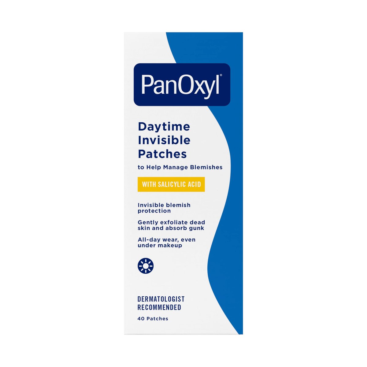 PanOxyl Daytime Invisible Patches with Salicylic Acid – 40 Count, Large & Small, Dermatologist-Recommended for Blemish Management - görsel 1