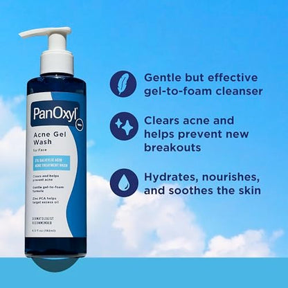 PanOxyl Acne Gel Wash – 2% Salicylic Acid with Blue Algae, Aloe Vera & Zinc PCA, 6.5 oz Avelisse