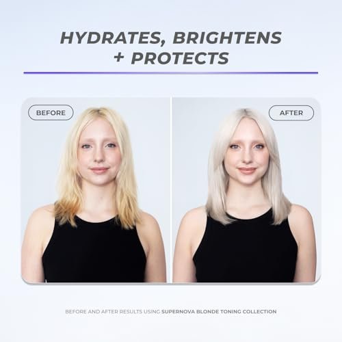 XMONDO Hair Supernova Blonde Brightening Leave-in Conditioning Mist - Purple Toning Spray for Blonde, Silver, and Gray Hair (6.7 oz) Avelisse