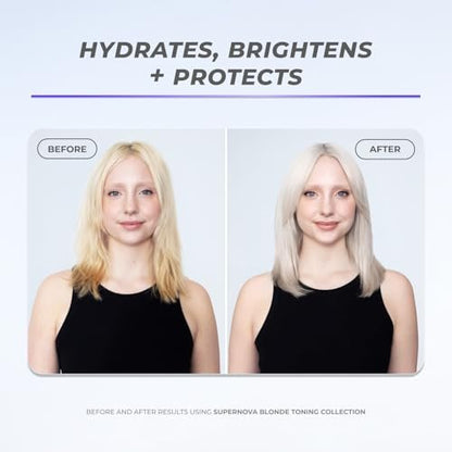 XMONDO Hair Supernova Blonde Brightening Leave-in Conditioning Mist - Purple Toning Spray for Blonde, Silver, and Gray Hair (6.7 oz) Avelisse
