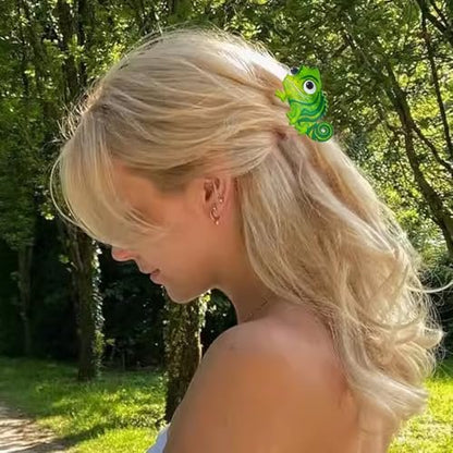 2 Pack Green Lizard Hair Claw Clips - Cute Dinosaur Acetate Hair Barrettes for Women and Girls