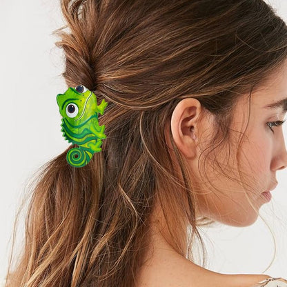 2 Pack Green Lizard Hair Claw Clips - Cute Dinosaur Acetate Hair Barrettes for Women and Girls