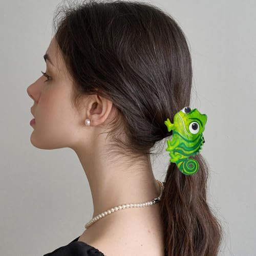 2 Pack Green Lizard Hair Claw Clips - Cute Dinosaur Acetate Hair Barrettes for Women and Girls - görsel 12