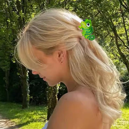 2 Pack Green Lizard Hair Claw Clips - Cute Dinosaur Acetate Hair Barrettes for Women and Girls