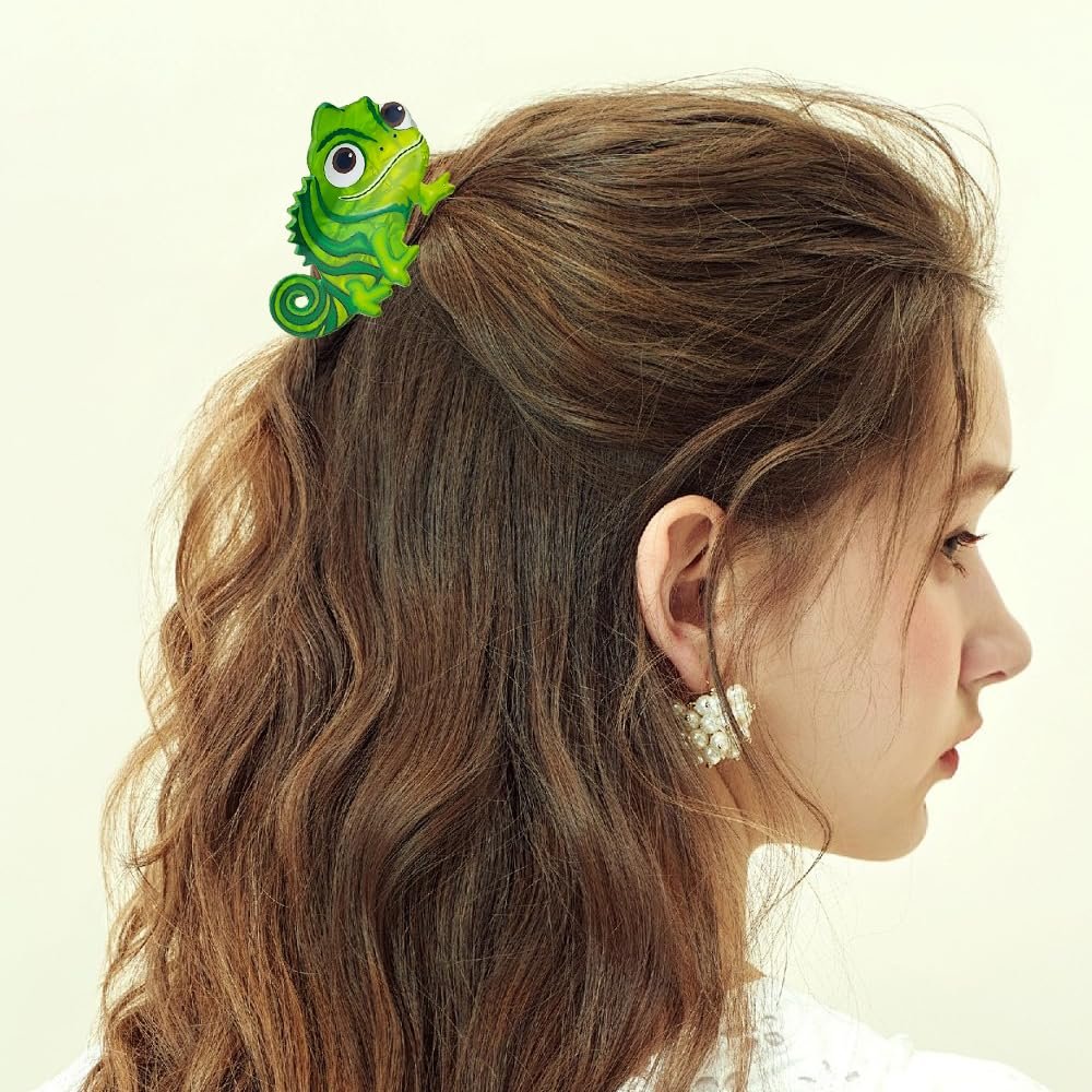 2 Pack Green Lizard Hair Claw Clips - Cute Dinosaur Acetate Hair Barrettes for Women and Girls - görsel 5