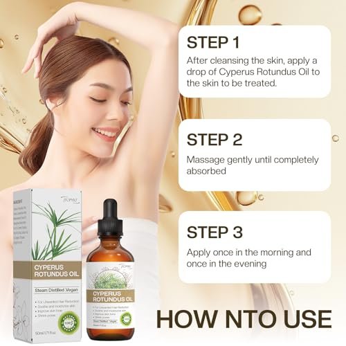 Jtopyrt Cyperus Rotundus Oil for Hair Removal – Reduces Unwanted Hair Growth, Slows Regrowth, Soothes Skin & Shrinks Pores, Suitable for All Skin Types (1.71 Fl Oz) - görsel 14