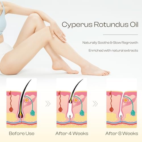 Jtopyrt Cyperus Rotundus Oil for Hair Removal – Reduces Unwanted Hair Growth, Slows Regrowth, Soothes Skin & Shrinks Pores, Suitable for All Skin Types (1.71 Fl Oz) - görsel 8