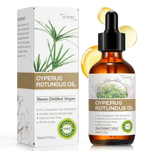 Jtopyrt Cyperus Rotundus Oil for Hair Removal – Reduces Unwanted Hair Growth, Slows Regrowth, Soothes Skin & Shrinks Pores, Suitable for All Skin Types (1.71 Fl Oz) - görsel 2