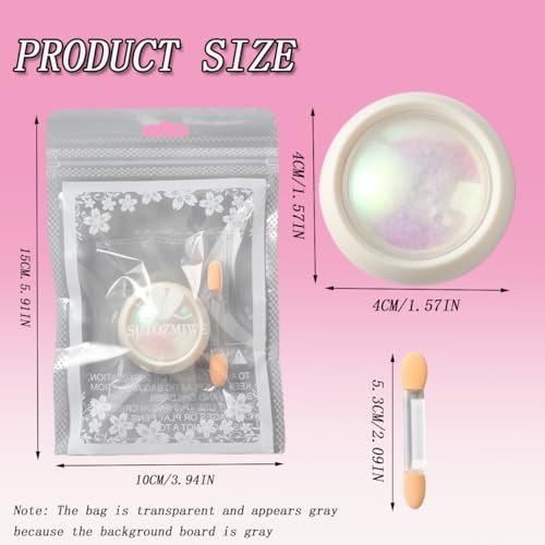 Holographic Unicorn Chrome Nail Powder - Aurora Rainbow Neon Pigment with Brushes for Nail Art Decoration - görsel 10