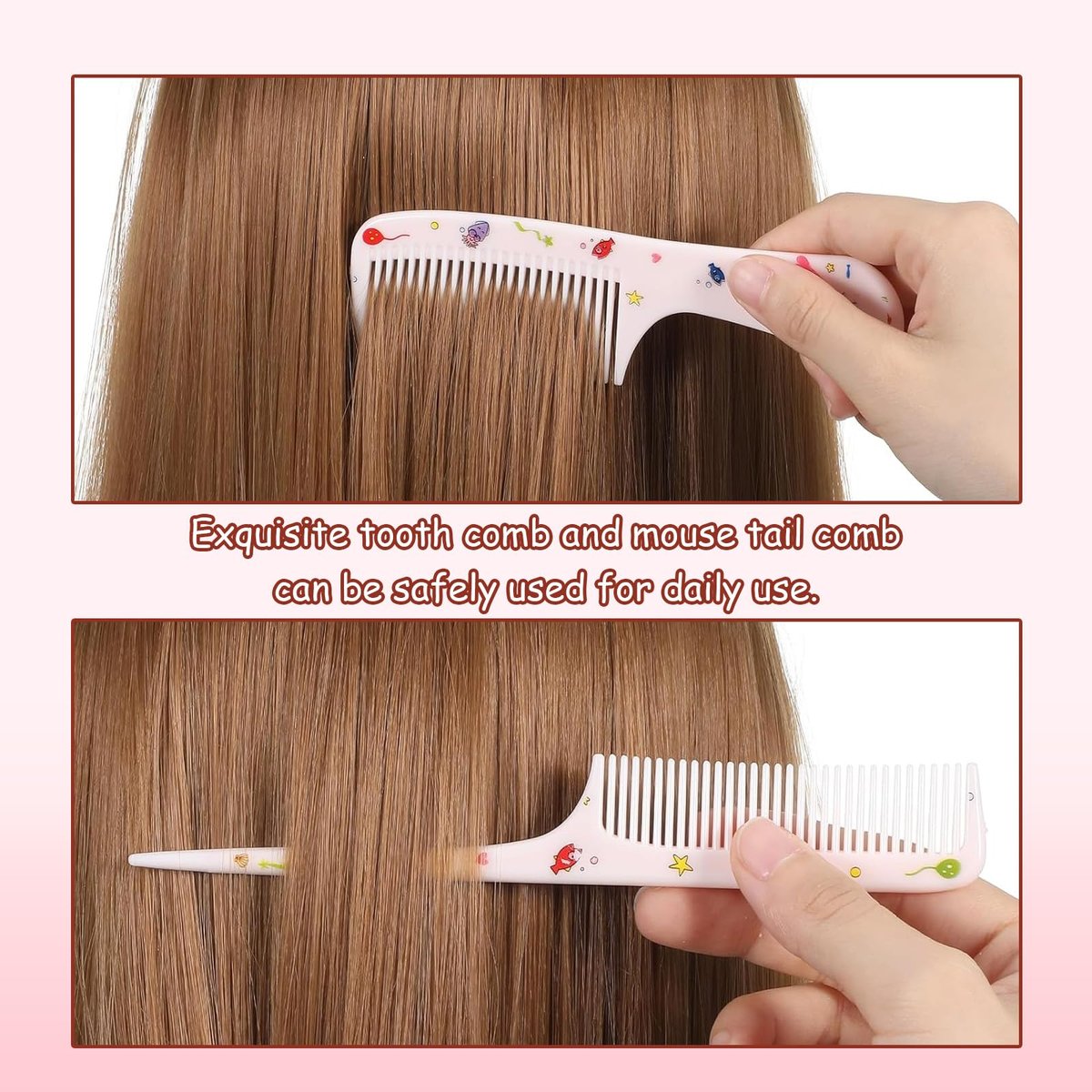 4-Pack Baby Comb Set – Cute Mini Mouse Tail Hair Combs for Toddlers, Kids, Wet & Dry Hair, Anti-Static (Four Colors) - görsel 7