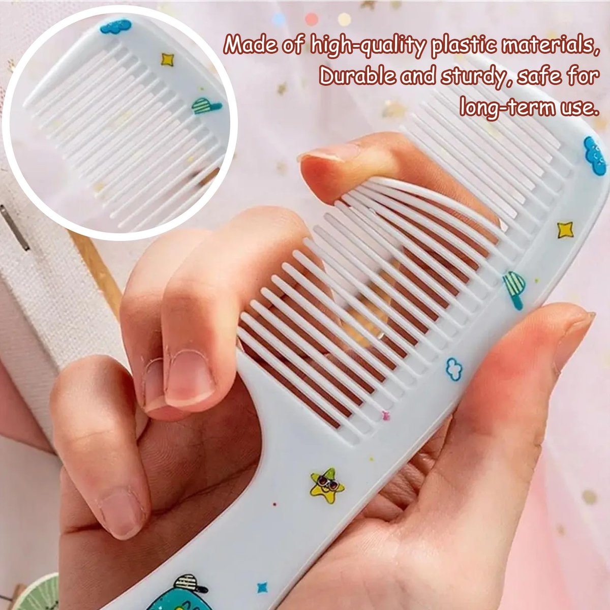 4-Pack Baby Comb Set – Cute Mini Mouse Tail Hair Combs for Toddlers, Kids, Wet & Dry Hair, Anti-Static (Four Colors) - görsel 5