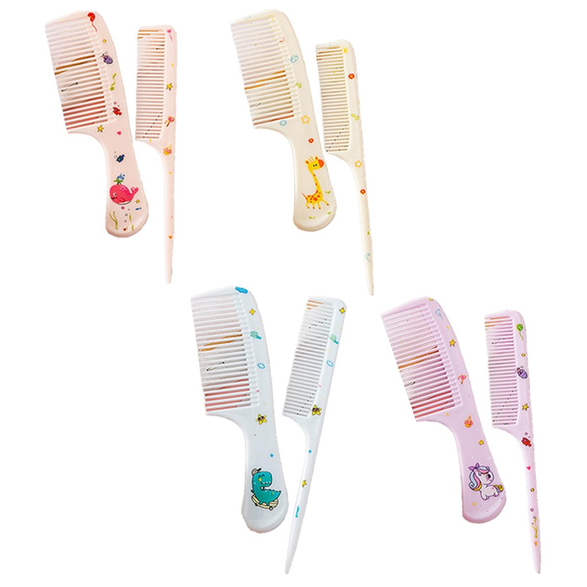 4-Pack Baby Comb Set – Cute Mini Mouse Tail Hair Combs for Toddlers, Kids, Wet & Dry Hair, Anti-Static (Four Colors) - görsel 1
