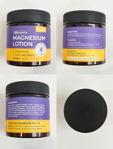 Wagomars Natural Magnesium Lotion - Magnesium Cream with Arnica, Shea Butter & Coconut Oil, Moisturizing Body Cream for All Skin Types, 4.5 Fl Oz