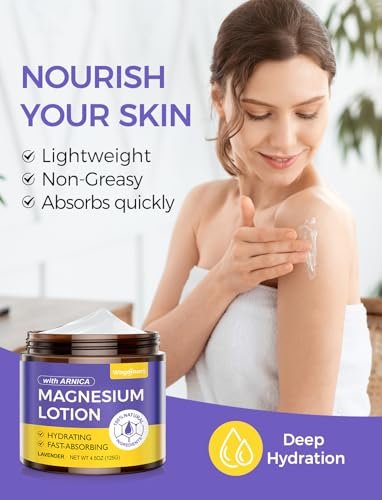 Wagomars Natural Magnesium Lotion - Magnesium Cream with Arnica, Shea Butter & Coconut Oil, Moisturizing Body Cream for All Skin Types, 4.5 Fl Oz - görsel 5