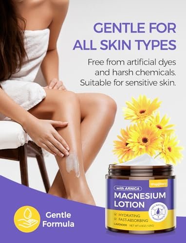 Wagomars Natural Magnesium Lotion - Magnesium Cream with Arnica, Shea Butter & Coconut Oil, Moisturizing Body Cream for All Skin Types, 4.5 Fl Oz - görsel 9