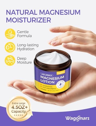 Wagomars Natural Magnesium Lotion - Magnesium Cream with Arnica, Shea Butter & Coconut Oil, Moisturizing Body Cream for All Skin Types, 4.5 Fl Oz - görsel 13
