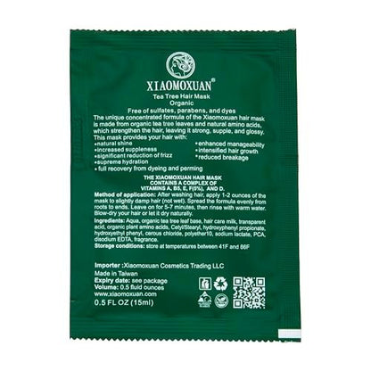 Tea Tree Hair Mask Sample Packets - Travel Pack of 10 Sample Sachets by Xiaomoxuan