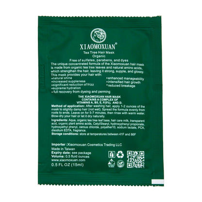 Tea Tree Hair Mask Sample Packets - Travel Pack of 10 Sample Sachets by Xiaomoxuan