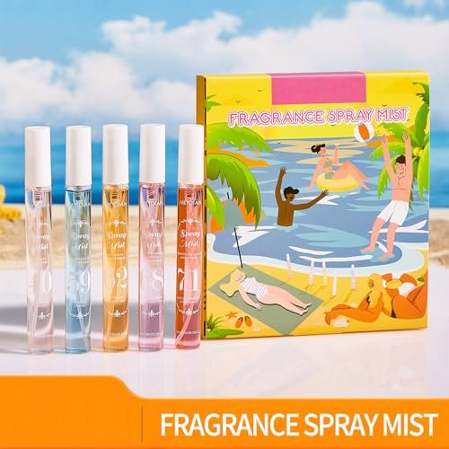 MeiPlumLai Perfume Fragrance Mist Set - 5 Long-Lasting Fresh Fruity Scents for Hair & Body, Travel Size Mini Perfume Spray Gift Set for Women (5 x 1.65 Fl Oz) - görsel 4