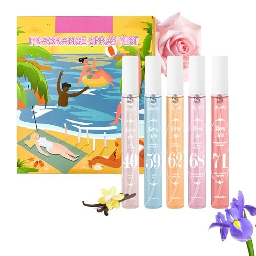 MeiPlumLai Perfume Fragrance Mist Set - 5 Long-Lasting Fresh Fruity Scents for Hair & Body, Travel Size Mini Perfume Spray Gift Set for Women (5 x 1.65 Fl Oz) - görsel 2