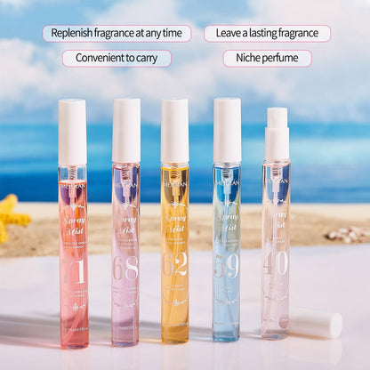 MeiPlumLai Perfume Fragrance Mist Set - 5 Long-Lasting Fresh Fruity Scents for Hair & Body, Travel Size Mini Perfume Spray Gift Set for Women (5 x 1.65 Fl Oz)