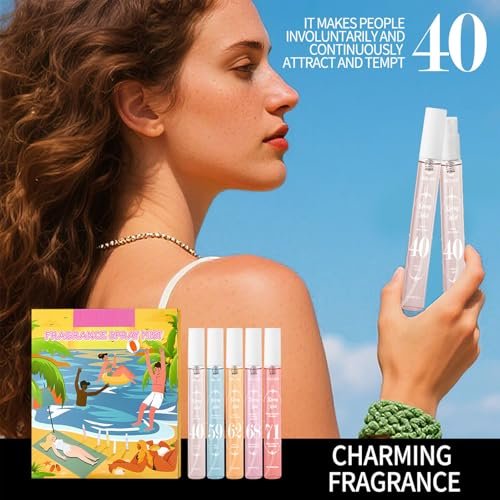MeiPlumLai Perfume Fragrance Mist Set - 5 Long-Lasting Fresh Fruity Scents for Hair & Body, Travel Size Mini Perfume Spray Gift Set for Women (5 x 1.65 Fl Oz) - görsel 6