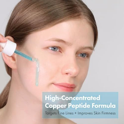 TOSOWOONG Copper Peptide Face Serum – Anti-Aging with Copper Tripeptide & 12 Multi-Peptide Formula for Fine Lines, Firming & Hydration – Korean Skincare, 1.11 fl.oz Avelisse