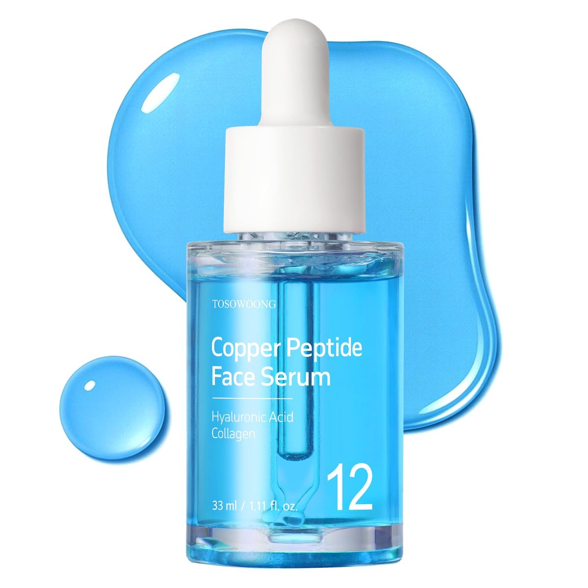 TOSOWOONG Copper Peptide Face Serum – Anti-Aging with Copper Tripeptide & 12 Multi-Peptide Formula for Fine Lines, Firming & Hydration – Korean Skincare, 1.11 fl.oz Avelisse