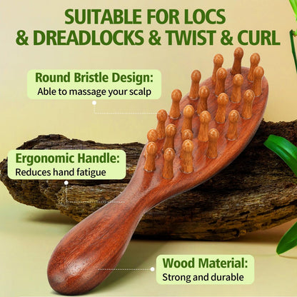 Rose Water for Hair Loc Spray Refreshing for Locs - Rose Water Hair Scalp Moisturizer Hydrating Dreadlock Rosewater & Peppermint Spray - Loc Brush for Dreads Comfortable Massage Wide Tooth Comb (2PCS)
