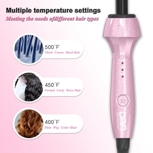 Dan 500℉ Hot Comb for Black Hair - Electric Hot Comb Straightener for Wigs, Dual Voltage Pressing Comb, Adjustable Temperature, 60 Min Auto Shut Off (Pink) Avelisse
