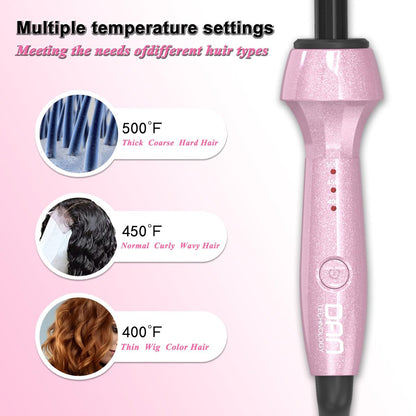Dan 500℉ Hot Comb for Black Hair - Electric Hot Comb Straightener for Wigs, Dual Voltage Pressing Comb, Adjustable Temperature, 60 Min Auto Shut Off (Pink) Avelisse