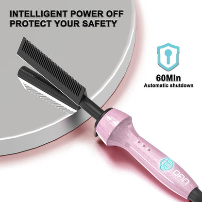 Dan 500℉ Hot Comb for Black Hair - Electric Hot Comb Straightener for Wigs, Dual Voltage Pressing Comb, Adjustable Temperature, 60 Min Auto Shut Off (Pink) Avelisse
