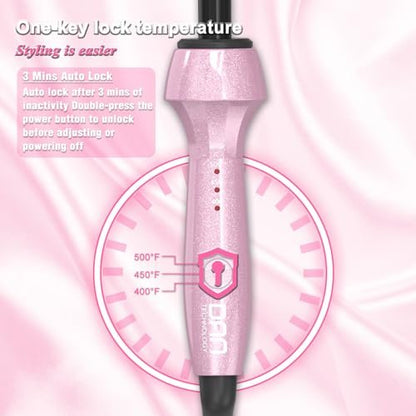 Dan 500℉ Hot Comb for Black Hair - Electric Hot Comb Straightener for Wigs, Dual Voltage Pressing Comb, Adjustable Temperature, 60 Min Auto Shut Off (Pink) Avelisse