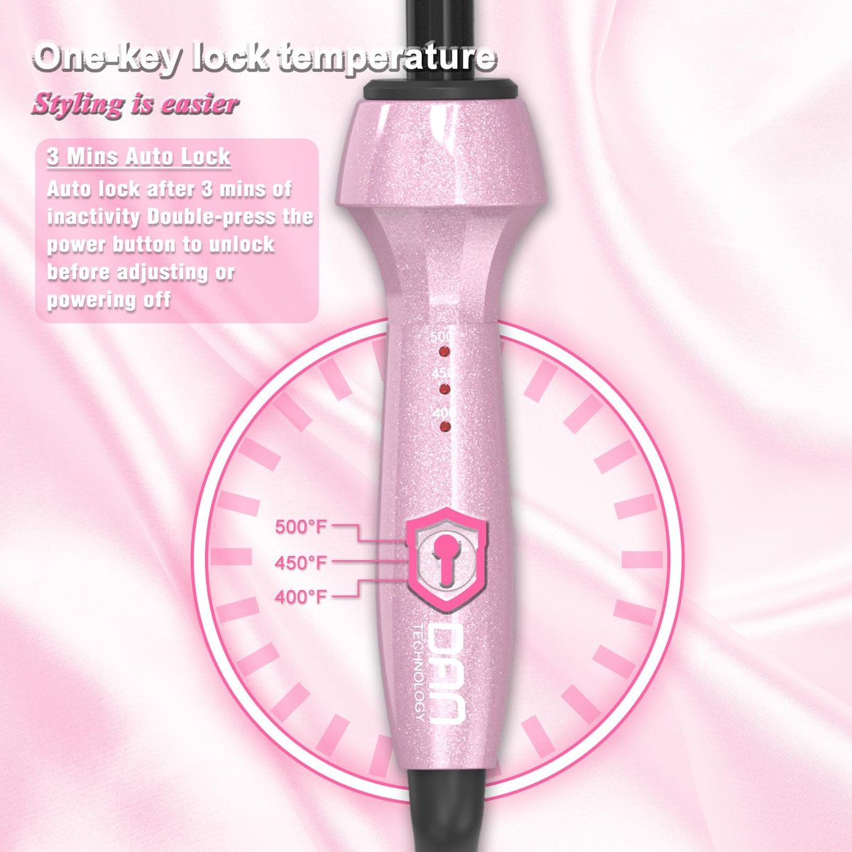 Dan 500℉ Hot Comb for Black Hair - Electric Hot Comb Straightener for Wigs, Dual Voltage Pressing Comb, Adjustable Temperature, 60 Min Auto Shut Off (Pink) Avelisse