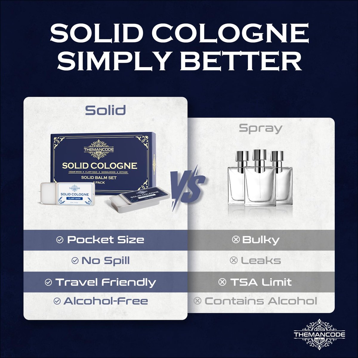 THEMANCODE Solid Cologne for Men - 4 Pack Sandalwood, Vetiver, Cedarwood, Sage - Long-Lasting Solid Perfume Gifts - görsel 7