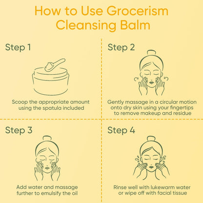 Grocerism Cleansing Balm Makeup Remover - Manuka Honey & Grass-Fed Tallow with Soothing Cica - Melts Waterproof Mascara & SPF - Non-Comedogenic for Sensitive Dry Skin & Eyes - 3.53 oz Avelisse