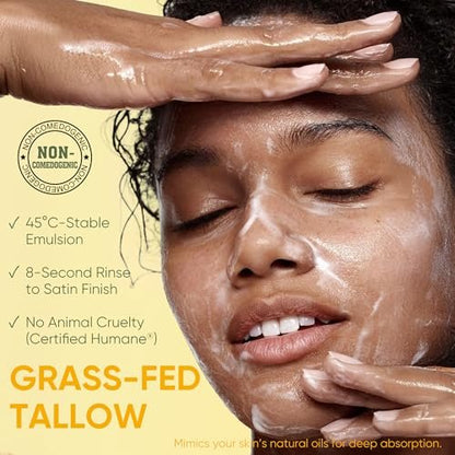 Grocerism Cleansing Balm Makeup Remover - Manuka Honey & Grass-Fed Tallow with Soothing Cica - Melts Waterproof Mascara & SPF - Non-Comedogenic for Sensitive Dry Skin & Eyes - 3.53 oz Avelisse