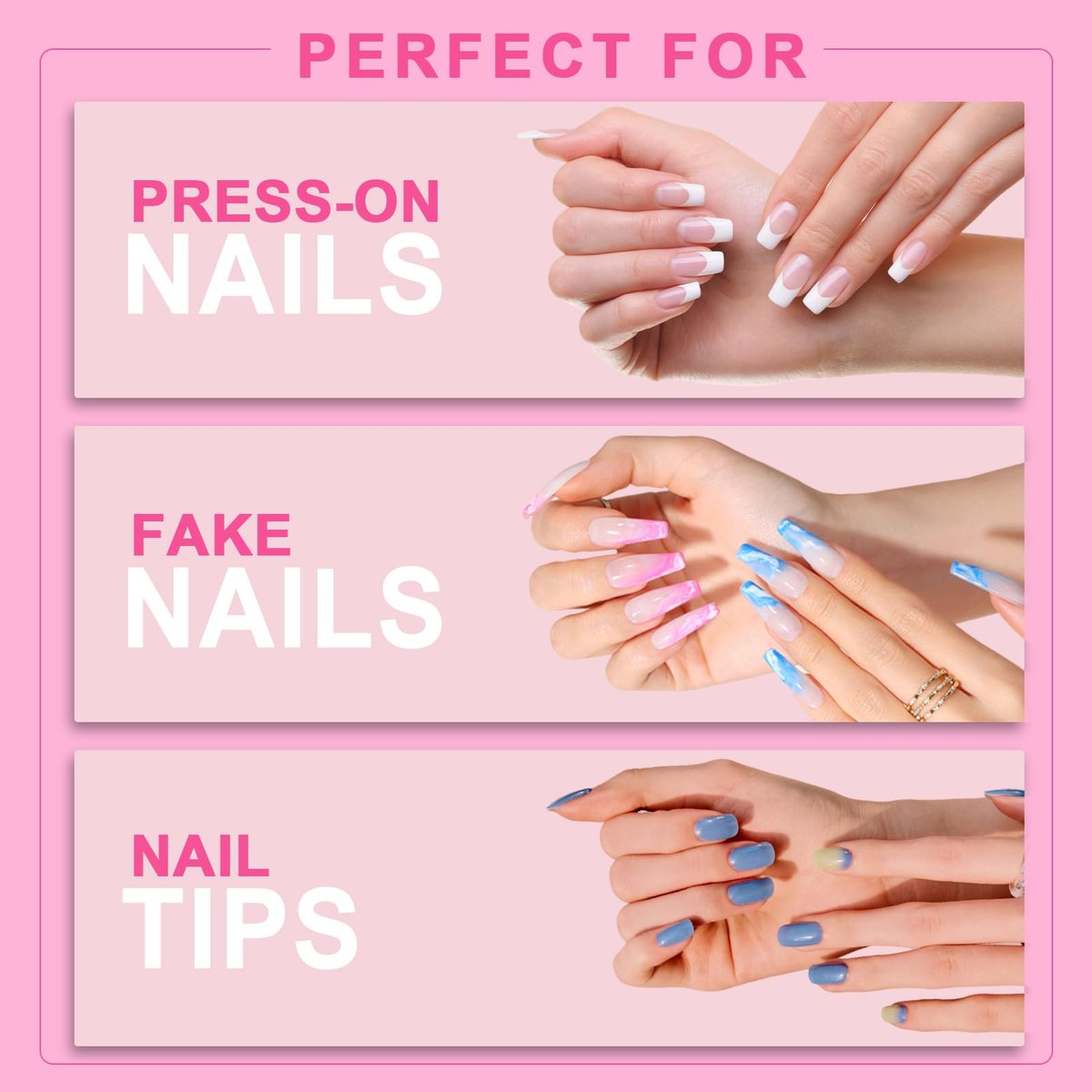 Mevanchica Super Strong Nail Glue – Extra Long Lasting Adhesive for Press On Nails, Nail Tips & Acrylic Fingernails with Brush Tip Applicator - görsel 7