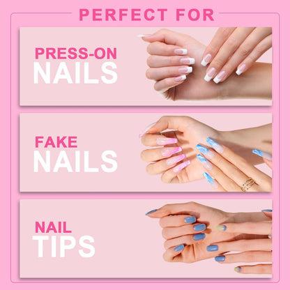 Mevanchica Super Strong Nail Glue – Extra Long Lasting Adhesive for Press On Nails, Nail Tips & Acrylic Fingernails with Brush Tip Applicator