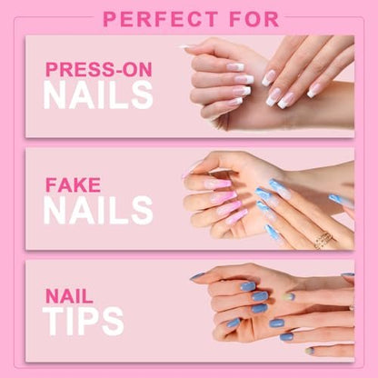Mevanchica Super Strong Nail Glue – Extra Long Lasting Adhesive for Press On Nails, Nail Tips & Acrylic Fingernails with Brush Tip Applicator