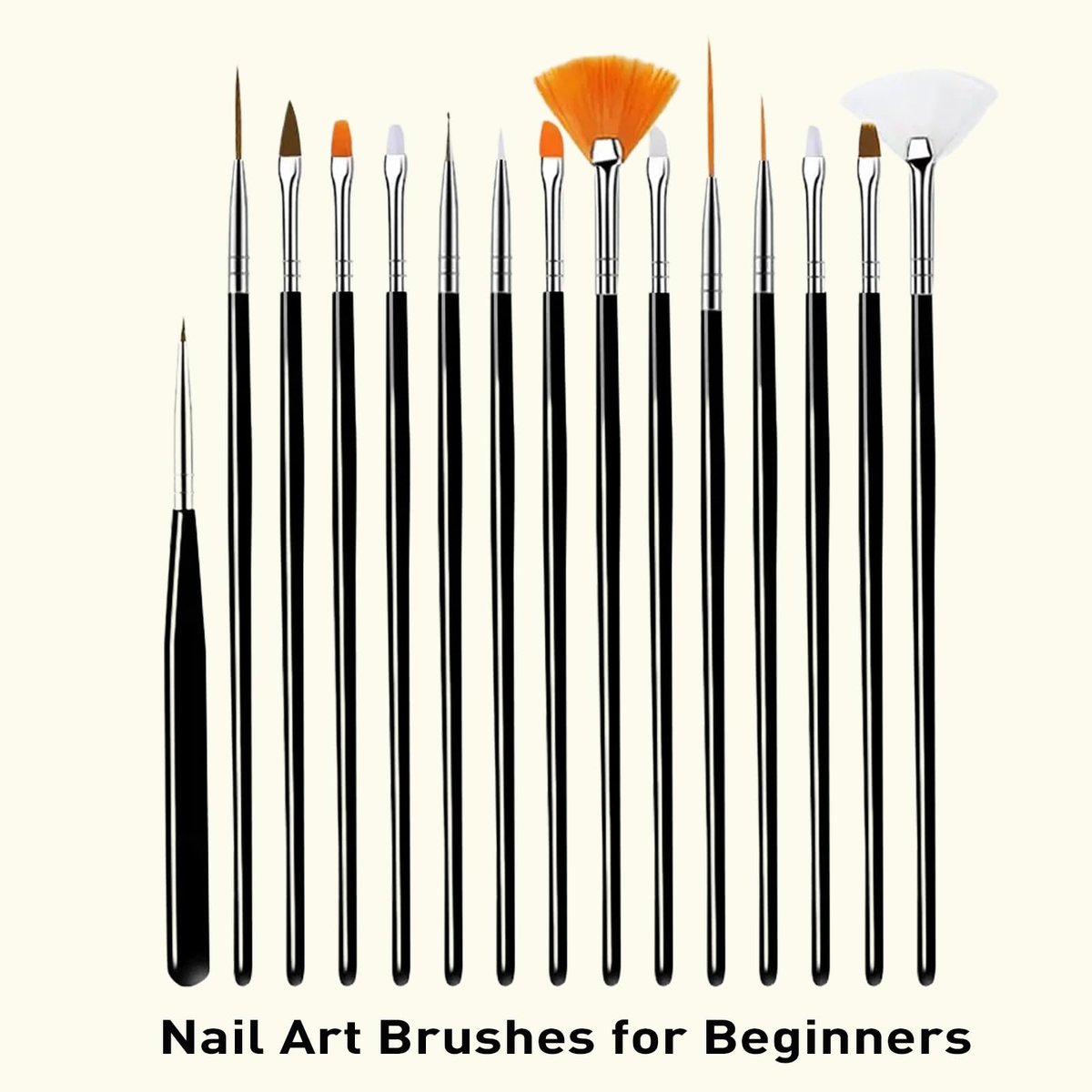LIGHT RAIN 34Pcs Nail Art Brush Set - Complete Kit with Dotting Tool, Liner Brushes, Acrylic Brushes, Ombre Brush, Cuticle Tool, Rhinestone Picker Pencil for Beginner to Pro Nail Design - görsel 11